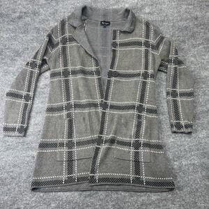 Lily Morgan Gray Striped Sweater Cardigan Size L‎ Large.